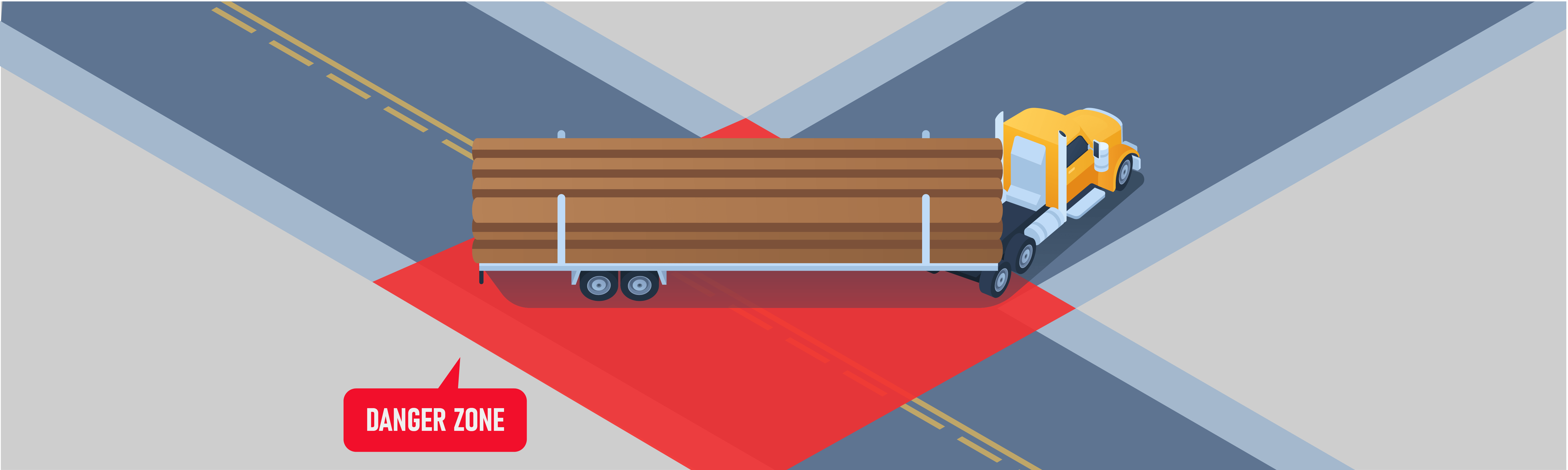 Sharing the Road - When turning, in which lane does a log hauling truck typically drive?